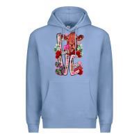 Colony Blue love cow valentine Premium Hoodie - RacoonDesign
