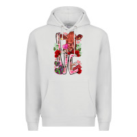 Dove Grey love cow valentine Premium Hoodie - RacoonDesign