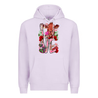 Lilac love cow valentine Premium Hoodie - RacoonDesign
