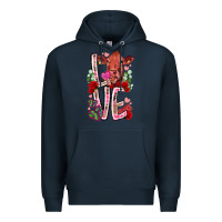 Navy love cow valentine Premium Hoodie - RacoonDesign