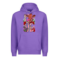 Purple love cow valentine Premium Hoodie - RacoonDesign