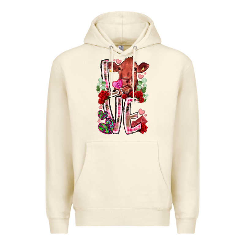 Love Cow Valentine Premium Hoodie by RacoonDesign | Teevron