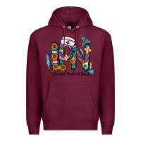 Burgundy lpn licensed practial nurse Premium Hoodie - CowhideDigitalArt