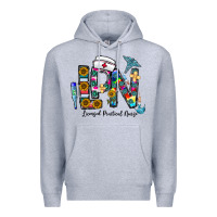 Heather Grey lpn licensed practial nurse Premium Hoodie - CowhideDigitalArt