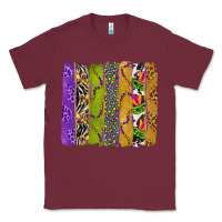 Burgundy Mardi Gras Brushstrokes Classic Tee - BundleAndBundleShop