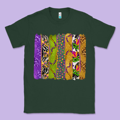 Mardi Gras Brushstrokes Classic Tee Designed By Bundleandbundleshop
