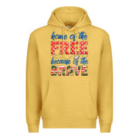 Antique Gold home of the free because of the brave Premium Hoodie - HRA Design Shop