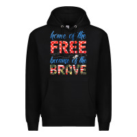 Black home of the free because of the brave Premium Hoodie - HRA Design Shop