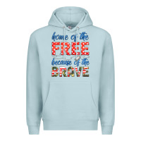 Blue Mist home of the free because of the brave Premium Hoodie - HRA Design Shop
