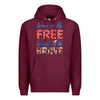 Burgundy home of the free because of the brave Premium Hoodie - HRA Design Shop