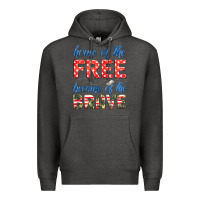 Charcoal Heather home of the free because of the brave Premium Hoodie - HRA Design Shop