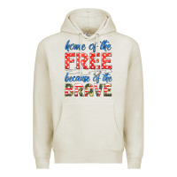 Oatmeal Heather home of the free because of the brave Premium Hoodie - HRA Design Shop