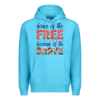 Ocean Blue home of the free because of the brave Premium Hoodie - HRA Design Shop