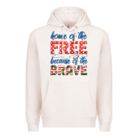Pale Pink home of the free because of the brave Premium Hoodie - HRA Design Shop