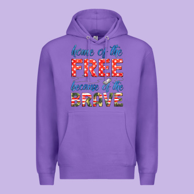 Home Of The Free Because Of The Brave Premium Hoodie Designed By Hra Design Shop