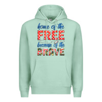 Seafoam home of the free because of the brave Premium Hoodie - HRA Design Shop