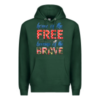 Sports Green home of the free because of the brave Premium Hoodie - HRA Design Shop