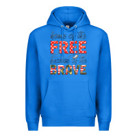 True Royal home of the free because of the brave Premium Hoodie - HRA Design Shop