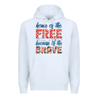 White home of the free because of the brave Premium Hoodie - HRA Design Shop