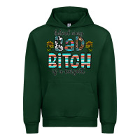 Forest Green Behind Every Bad Bitch is a Carseat Urban Hoodie - CowhideDigitalArt