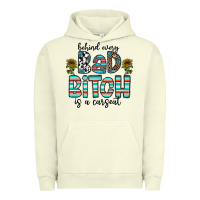 Pigment Pistachio Behind Every Bad Bitch is a Carseat Urban Hoodie - CowhideDigitalArt