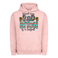 Pigment Salmon Behind Every Bad Bitch is a Carseat Urban Hoodie - CowhideDigitalArt