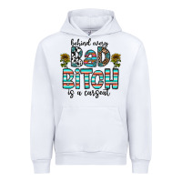 White Behind Every Bad Bitch is a Carseat Urban Hoodie - CowhideDigitalArt