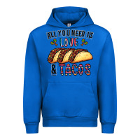 Cobalt All You Need Is Love And Tacos Urban Hoodie - CowhideDigitalArt