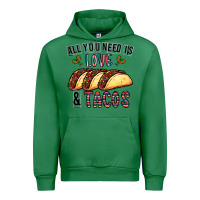 Emerald All You Need Is Love And Tacos Urban Hoodie - CowhideDigitalArt