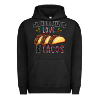 Pigment Black All You Need Is Love And Tacos Urban Hoodie - CowhideDigitalArt