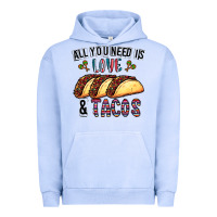 Pigment Grape Ice All You Need Is Love And Tacos Urban Hoodie - CowhideDigitalArt