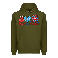 Army Green peace love america Premium Hoodie - HRA Design Shop