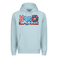 Blue Mist peace love america Premium Hoodie - HRA Design Shop