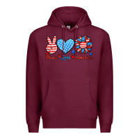 Burgundy peace love america Premium Hoodie - HRA Design Shop