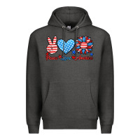Charcoal Heather peace love america Premium Hoodie - HRA Design Shop