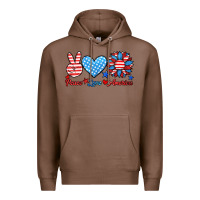 Chestnut peace love america Premium Hoodie - HRA Design Shop