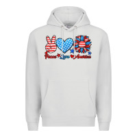 Dove Grey peace love america Premium Hoodie - HRA Design Shop