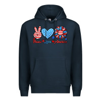Navy peace love america Premium Hoodie - HRA Design Shop