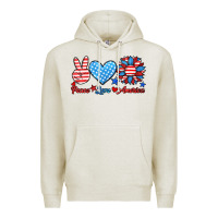 Oatmeal Heather peace love america Premium Hoodie - HRA Design Shop