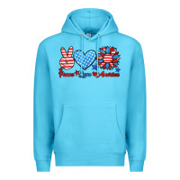 Ocean Blue peace love america Premium Hoodie - HRA Design Shop
