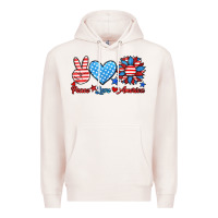 Pale Pink peace love america Premium Hoodie - HRA Design Shop