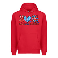 Red peace love america Premium Hoodie - HRA Design Shop
