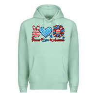 Seafoam peace love america Premium Hoodie - HRA Design Shop