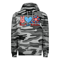 Slate Camo peace love america Premium Hoodie - HRA Design Shop