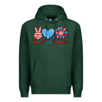 Sports Green peace love america Premium Hoodie - HRA Design Shop