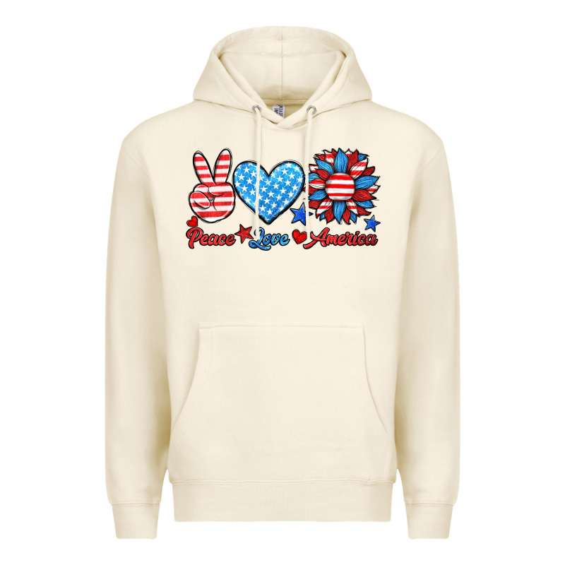 Peace Love America Premium Hoodie by HRA Design Shop | Teevron