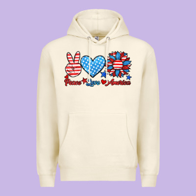 Peace Love America Premium Hoodie Designed By Hra Design Shop