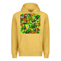 Antique Gold St. Patrick's Donkey With Shamrock Seamless Premium Hoodie - FaDigitalArtStudio