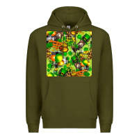 Army Green St. Patrick's Donkey With Shamrock Seamless Premium Hoodie - FaDigitalArtStudio