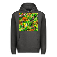 Charcoal Heather St. Patrick's Donkey With Shamrock Seamless Premium Hoodie - FaDigitalArtStudio